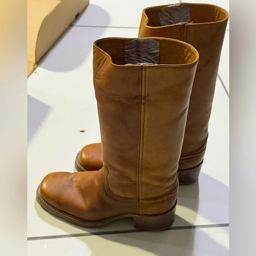 Frye Vintage Campus Leather Boots Women’s 1970 Black Label Handmade Made in USA - Picture 6 of 14